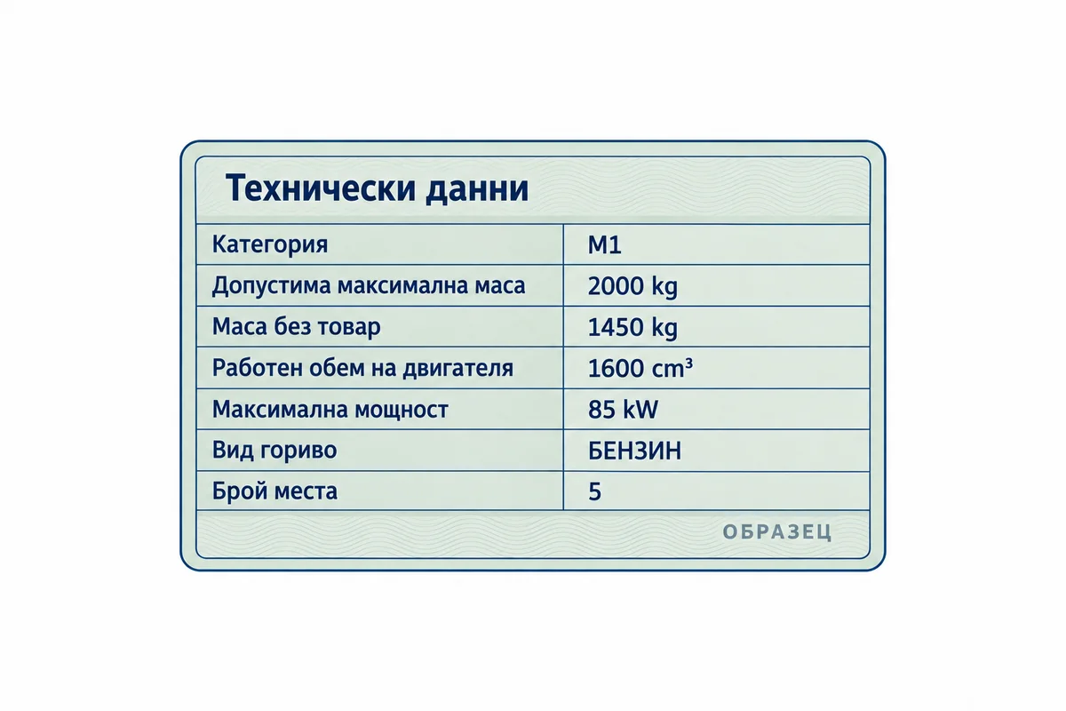 Примерна снимка: талон – обратна страна